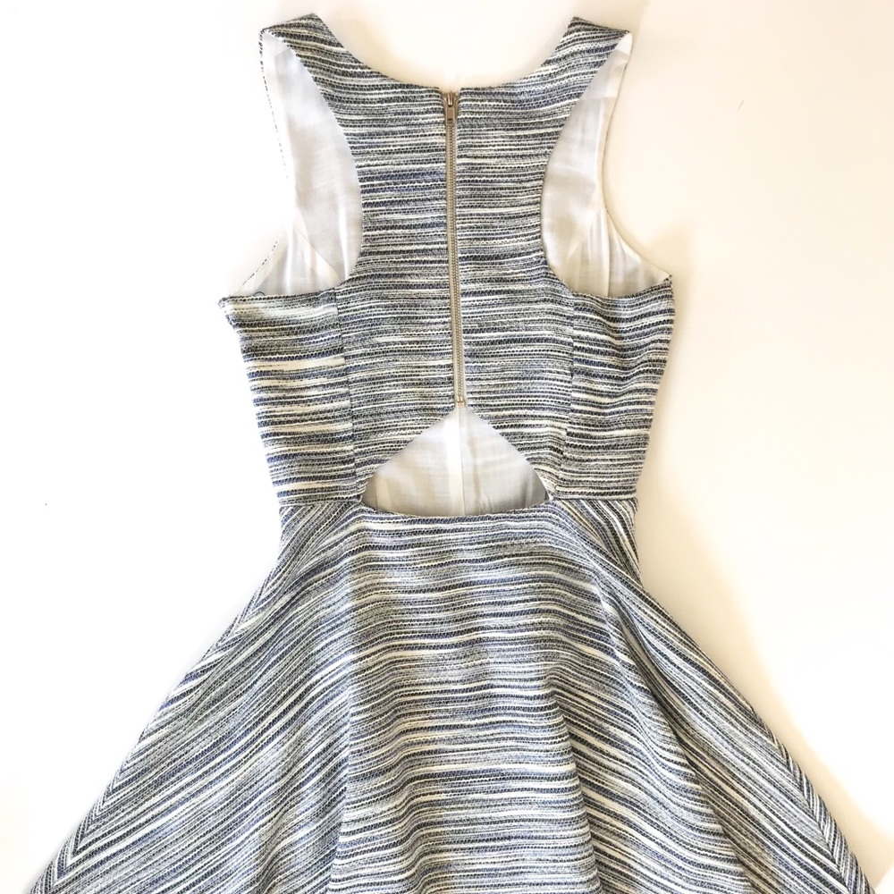 AQUA Fit & Flare Tweed Cutout Dress - Picture 5 of 6